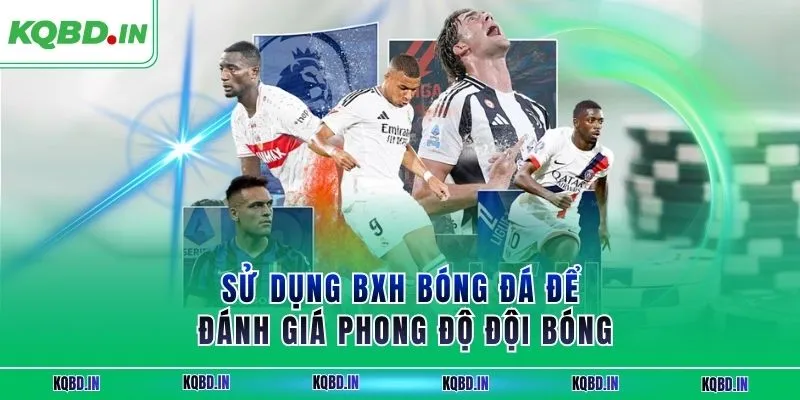 BXH 4 Sử dụng BXH bóng đá để đánh giá phong độ đội bóng